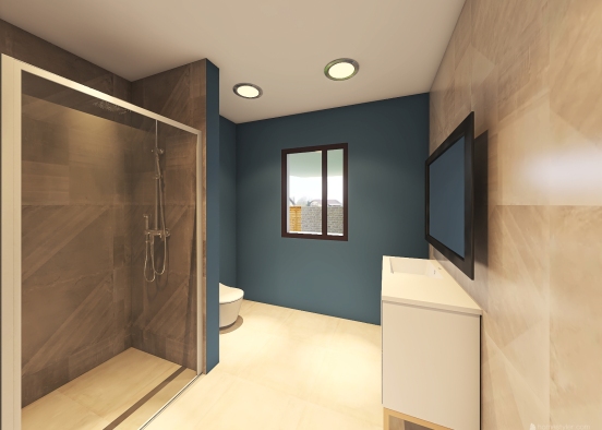 bathroom basic concrete Design Rendering