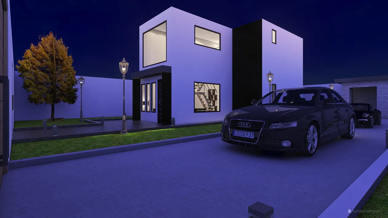 Casa Minimalista 2 pisos 3d design renderings
