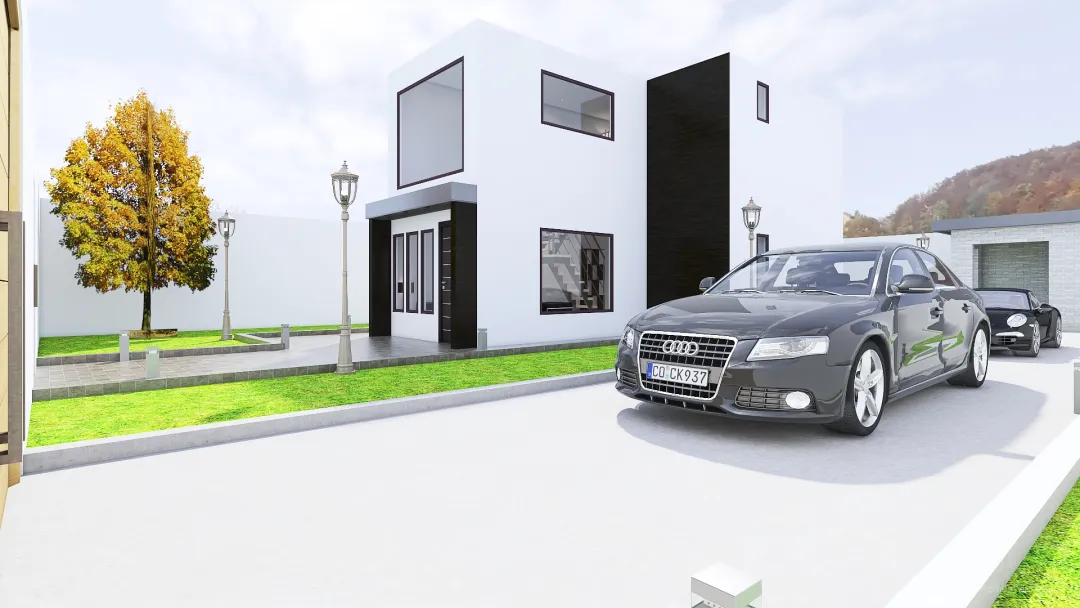 Casa Minimalista 2 pisos 3d design renderings