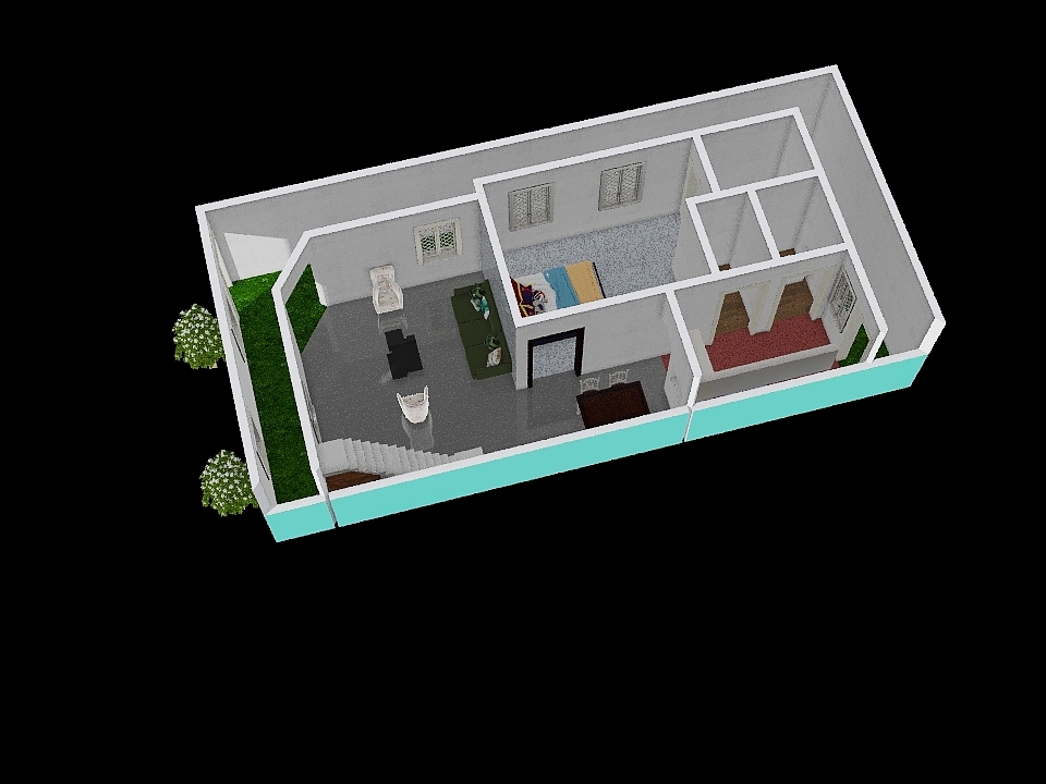 crossdoor single bed 3d design renderings