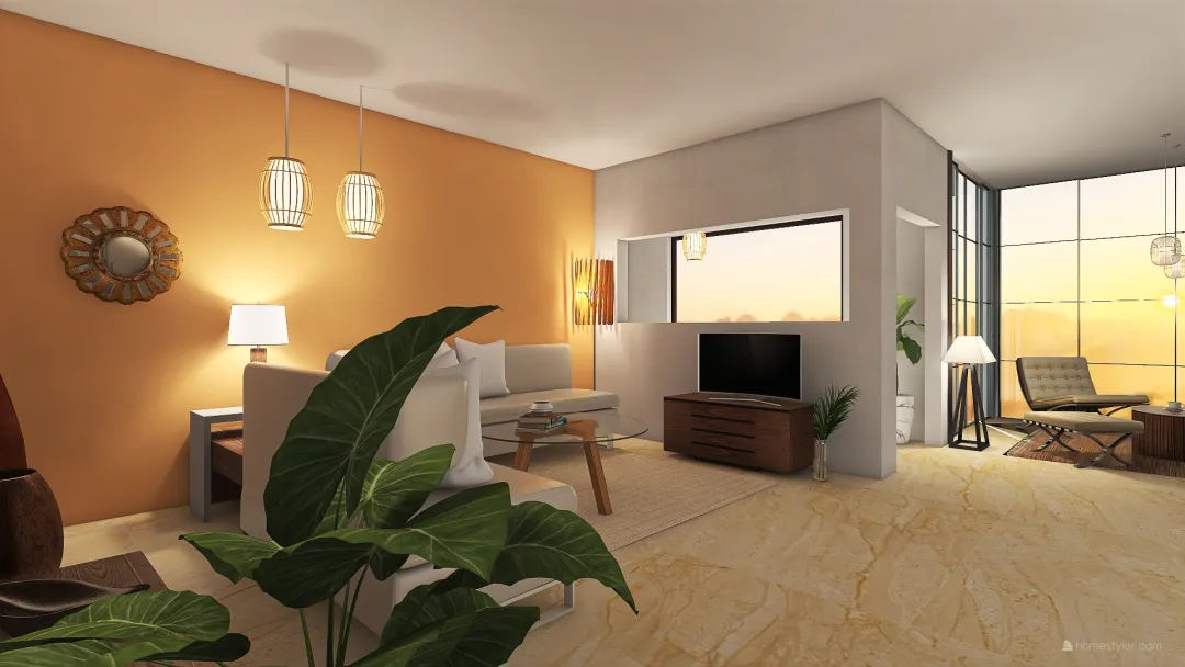 sand-toned house 3d design renderings