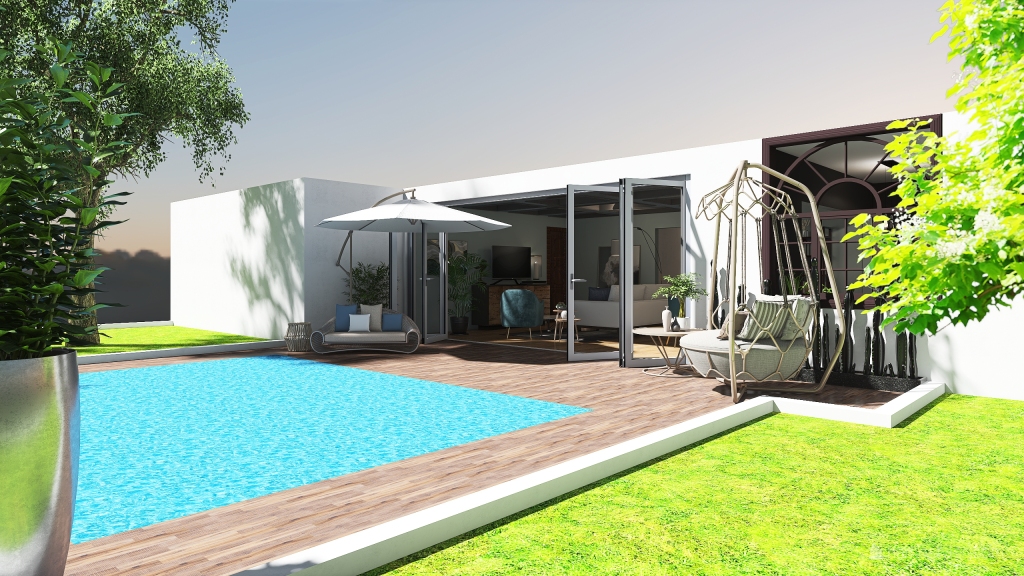 Modern 2 bedroom house 3d design renderings