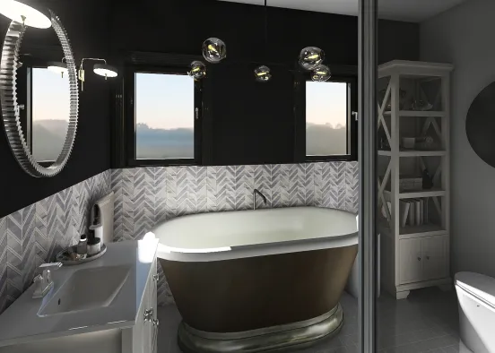 Hamptons Style Bathroom Design Rendering