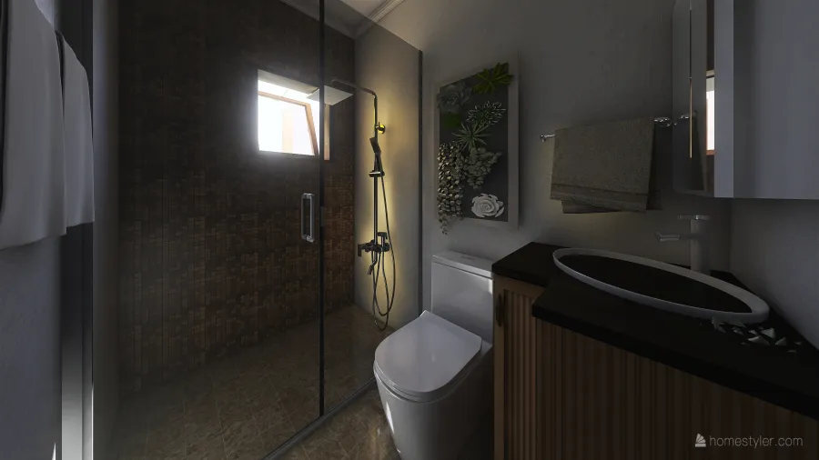 Banheiro suíte 3d design renderings