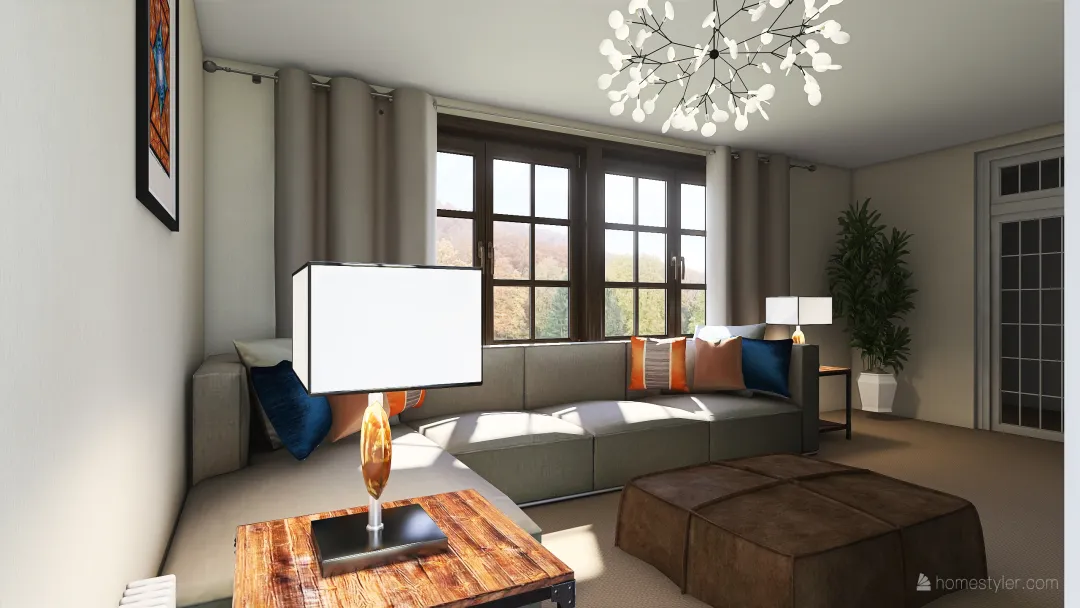 MODULE 3  - LIVING ROOM 3d design renderings