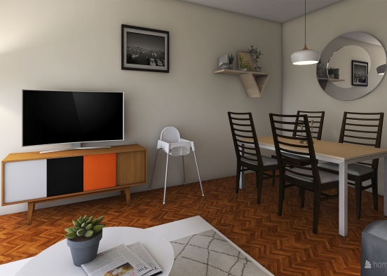 Scandinavian livingroom Design Rendering