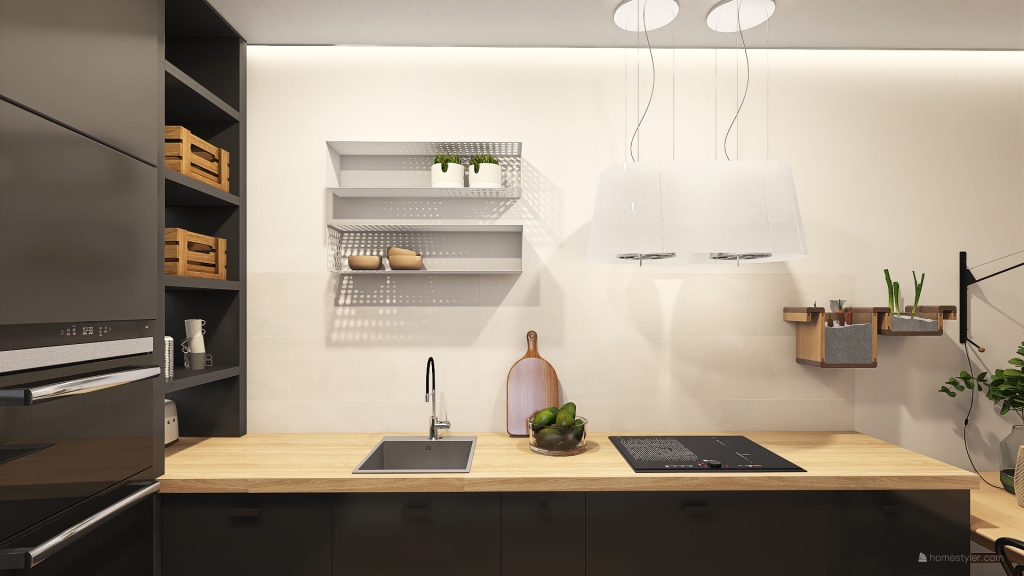 Salon/comedor/cocina 3d design renderings