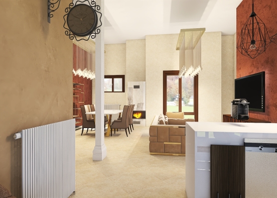cucina angolo 70 cm(ultimo mod.) soggiorno di fronte penisola Design Rendering