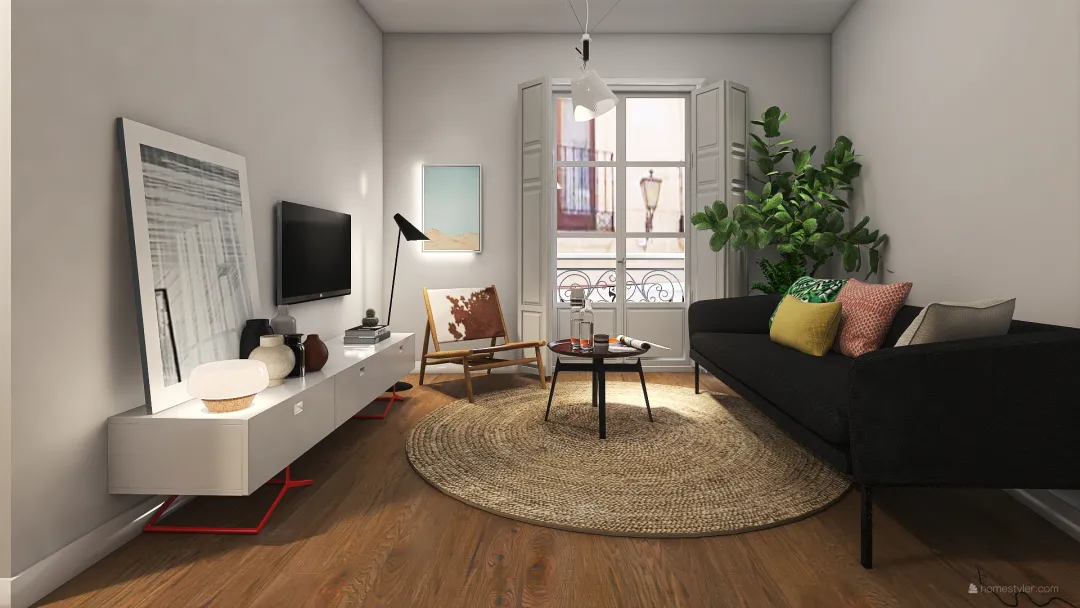 Apartment in old downtown 3d design renderings