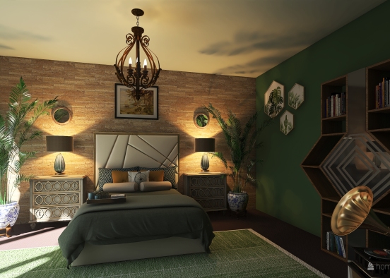 Tropics Bedroom Design Rendering