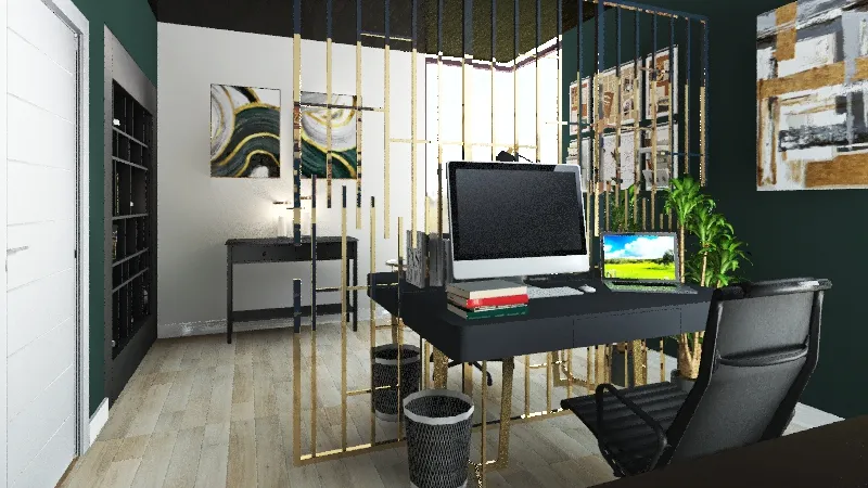 His & Hers Office 3d design renderings