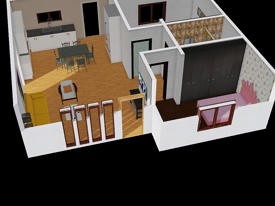 Casa 80m2 Sgo del Estero 3d design renderings
