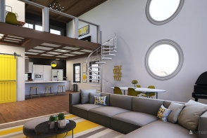 Loft moderno Design Rendering