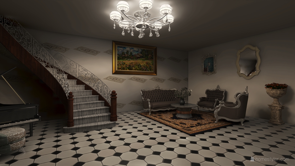 sala de piano 3d design renderings