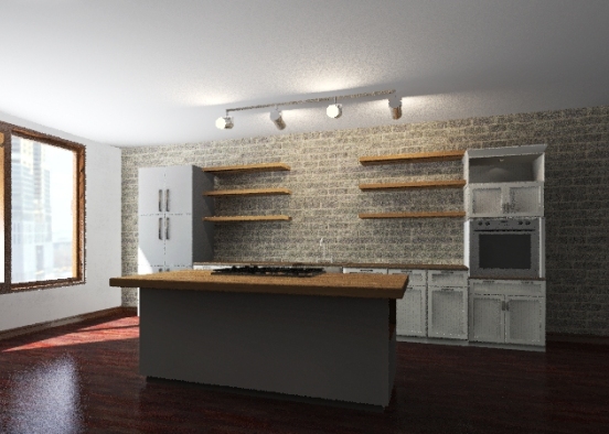 Rustic Kitchen Design Rendering