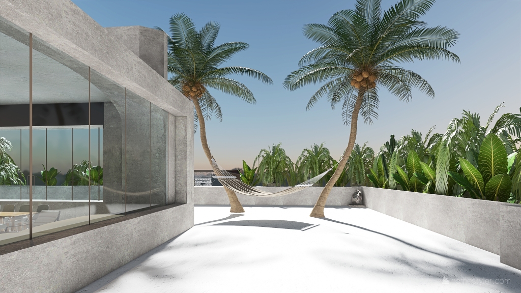 TropicalTheme bungalow Grey 3d design renderings