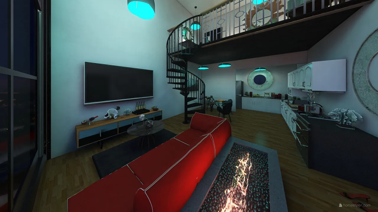 LivingDiningRoom 3d design renderings