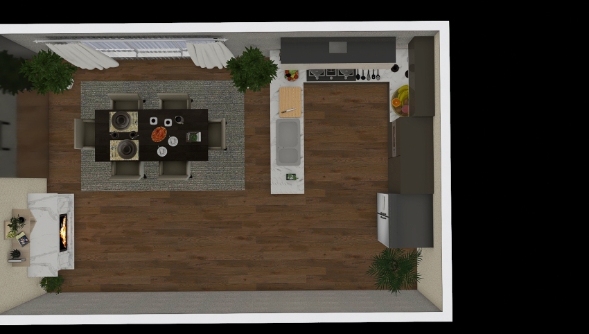 Cozinha e sala de jantar 3d design picture 33.86