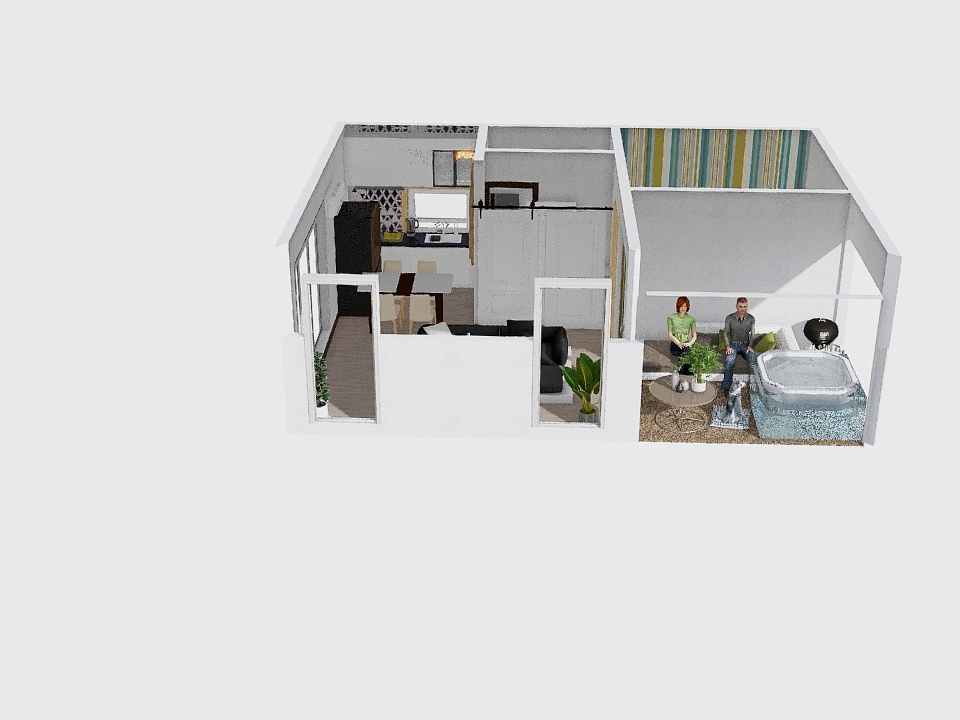 Mountain L house 3d design renderings