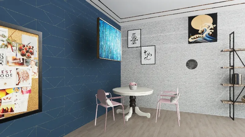 Cafe Pink 3d design renderings