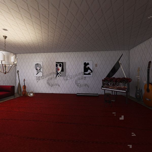 Music Room 3d design renderings