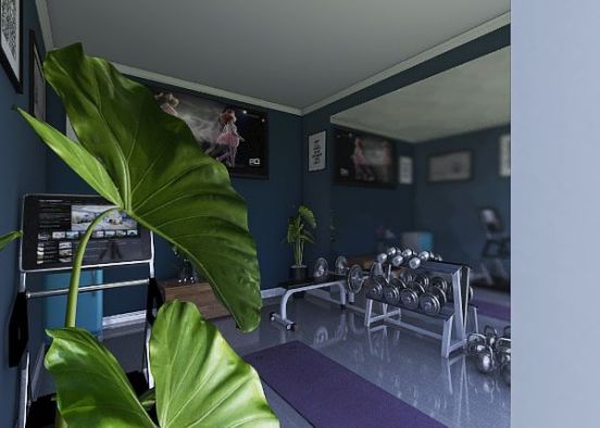 Home Gym/Yoga Room Design Rendering