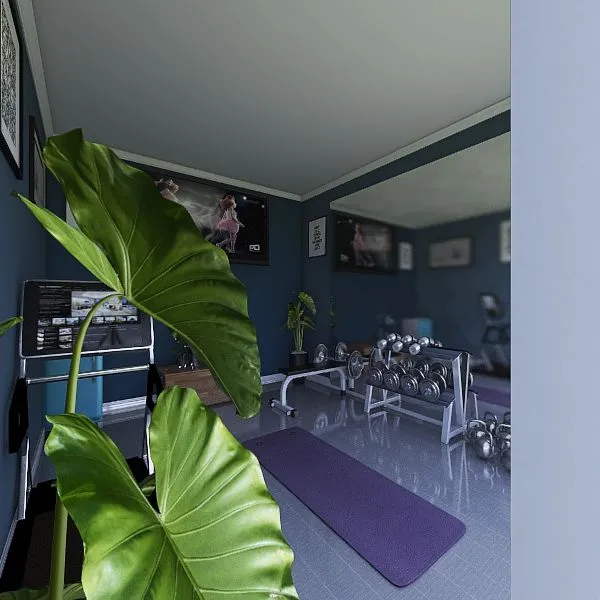 Home Gym/Yoga Room 3d design renderings