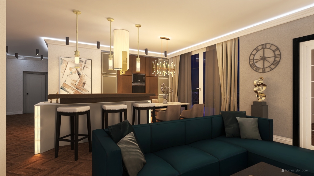 Neoclassic apartment Nr.22 3d design renderings