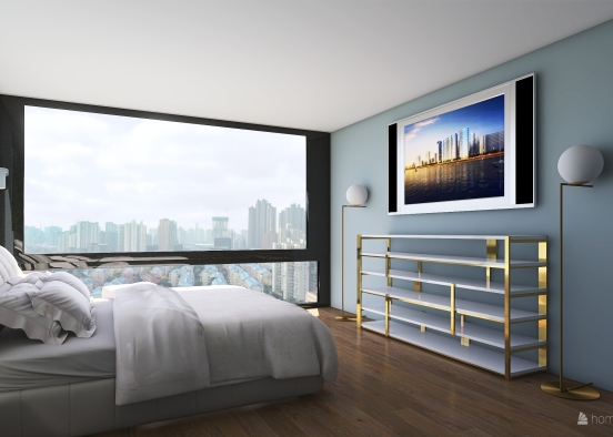 Modern Bedroom (Apartment) Design Rendering