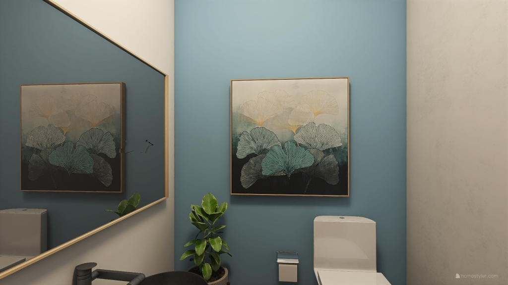 Medio baño 3d design renderings