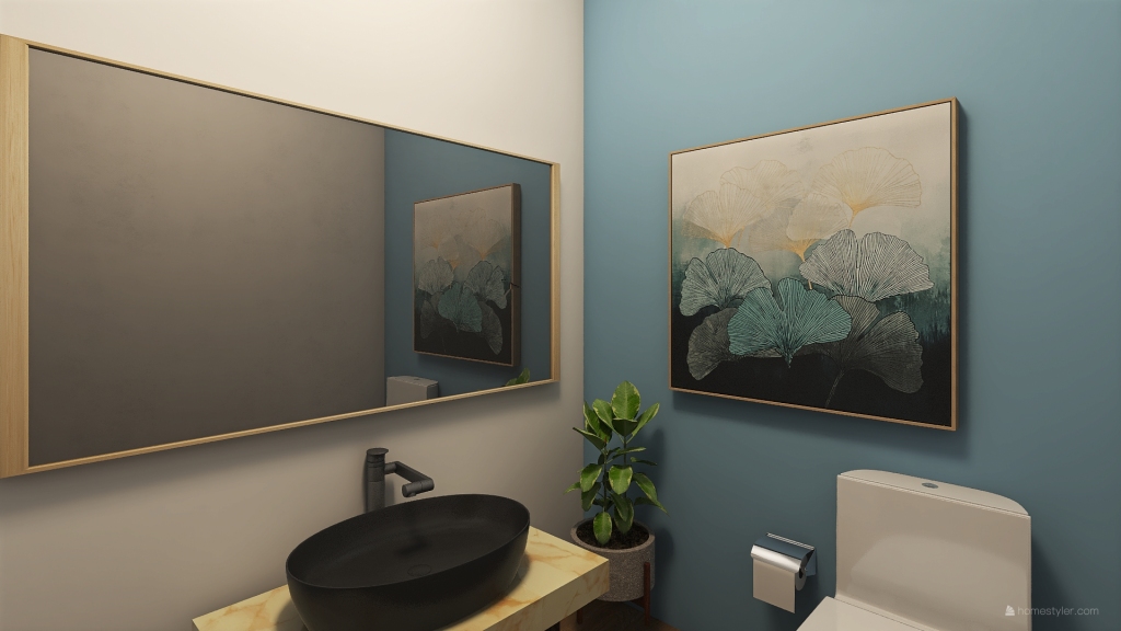 Medio baño 3d design renderings