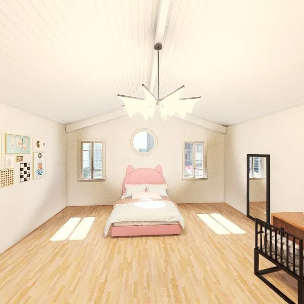 attic room 3d design renderings