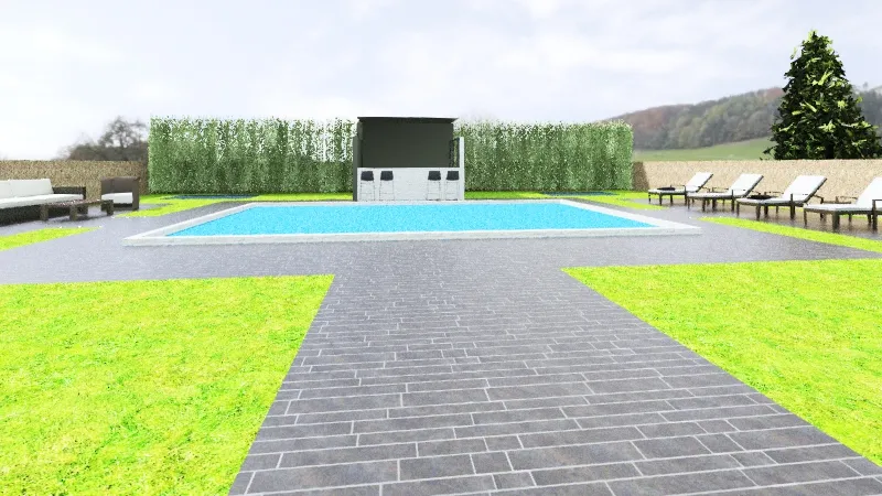 pool garden 3d design renderings