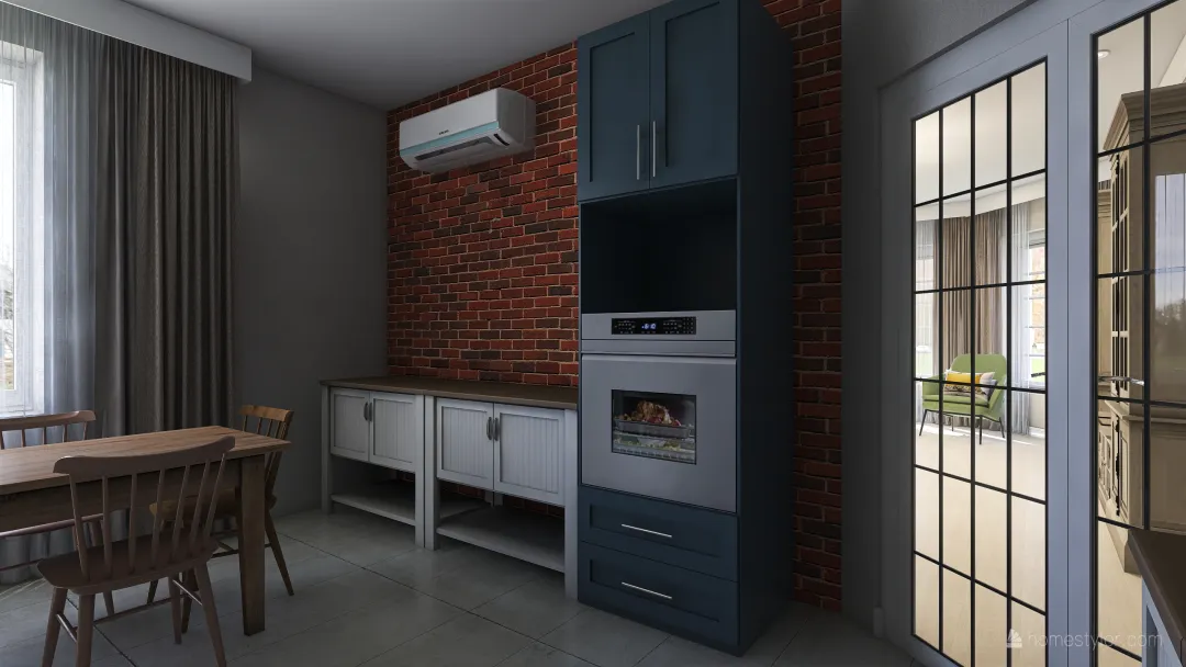 Дом в Староминской Кухня 3d design renderings