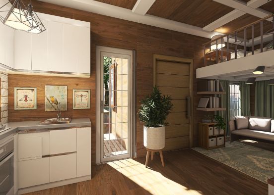 .cozy forest tiny house. Design Rendering