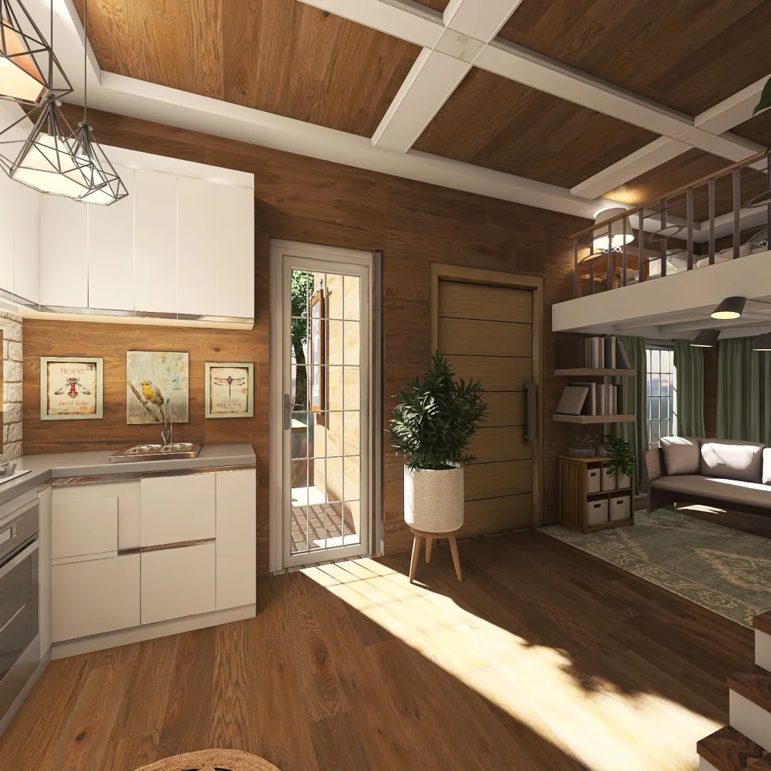 .cozy forest tiny house. 3d design renderings