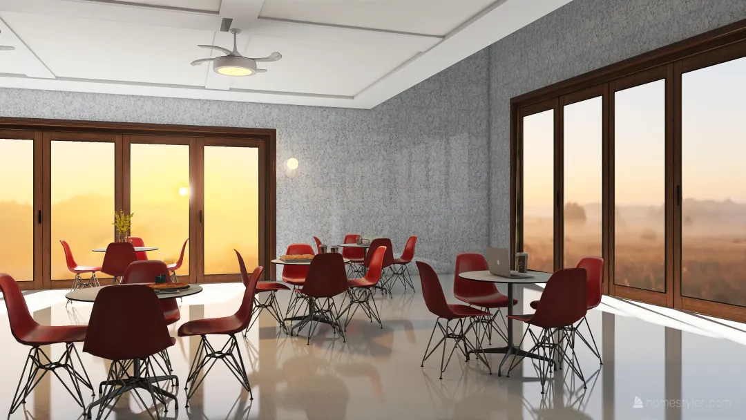 university cafeteria 3d design renderings
