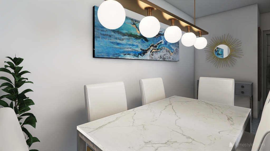 Living and Dining Room 3d design renderings