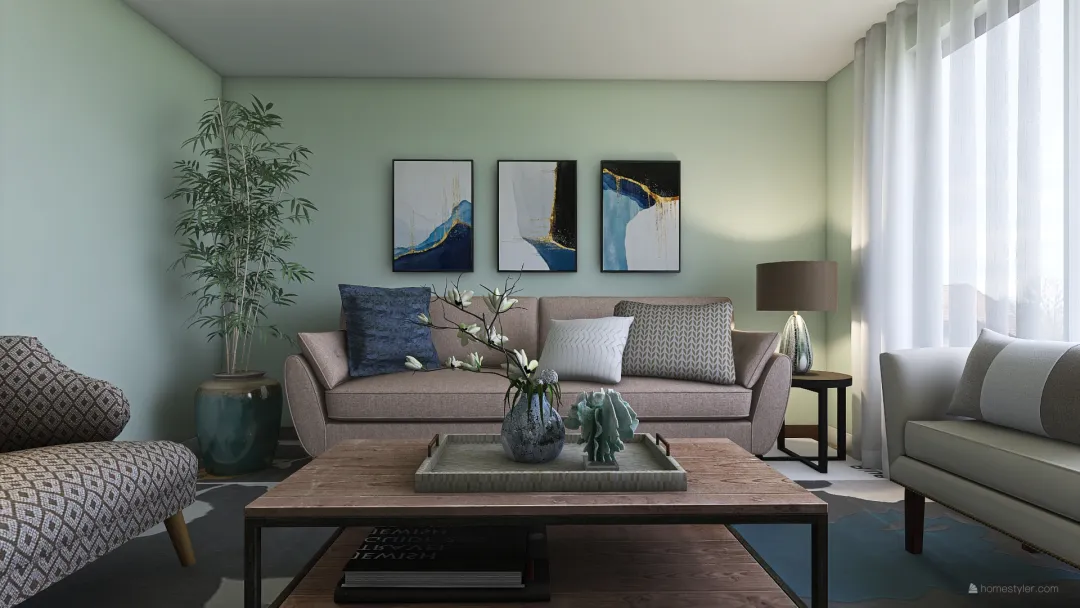 Karen's Living Room 3d design renderings