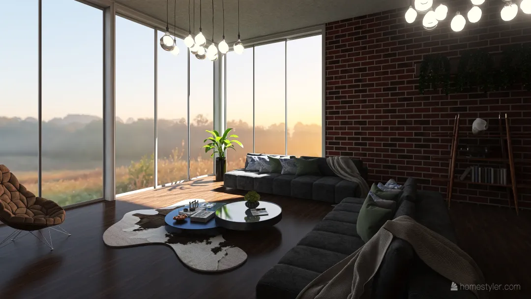 simple living room 3d design renderings