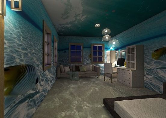 underwater bedroom Design Rendering