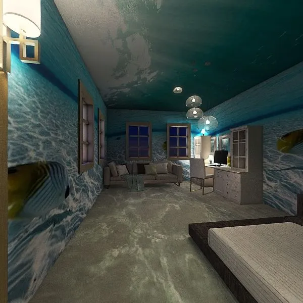 underwater bedroom 3d design renderings