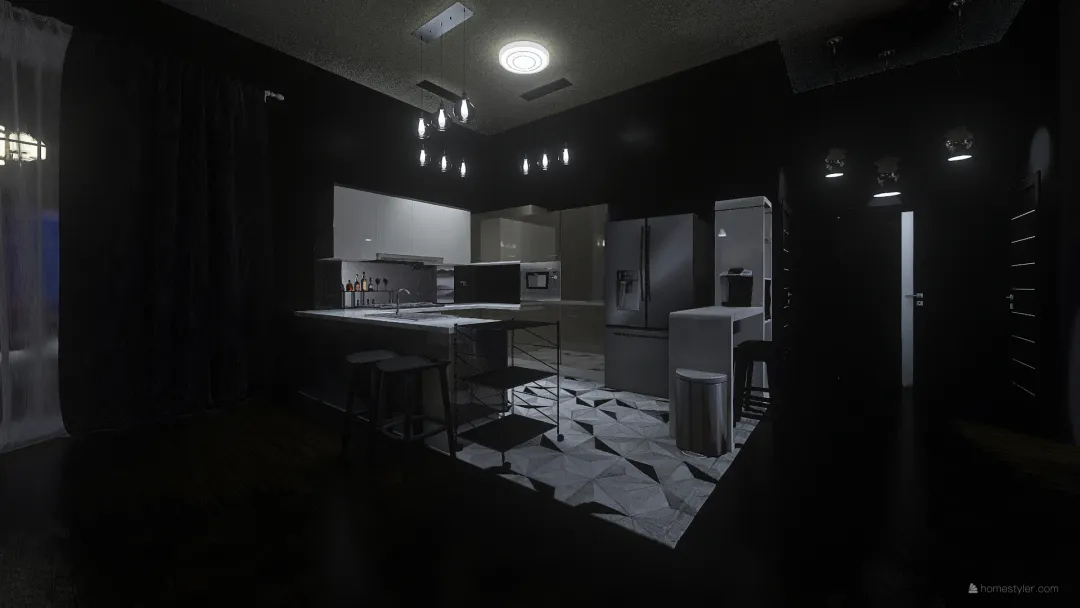dark 3d design renderings