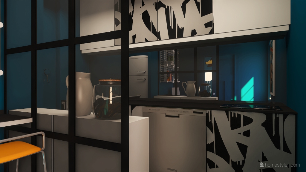 Dining Room&Kitchen 3d design renderings