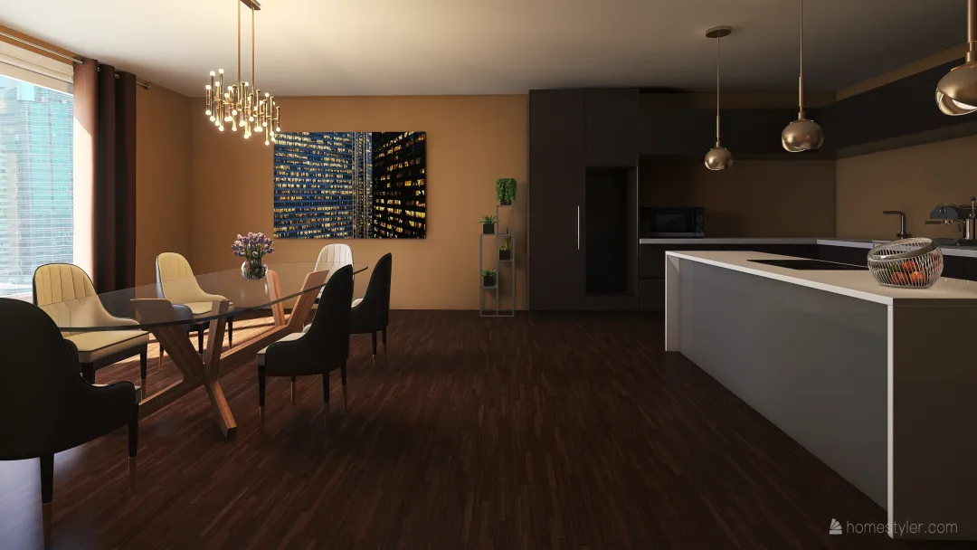 Modern kitchen 3d design renderings