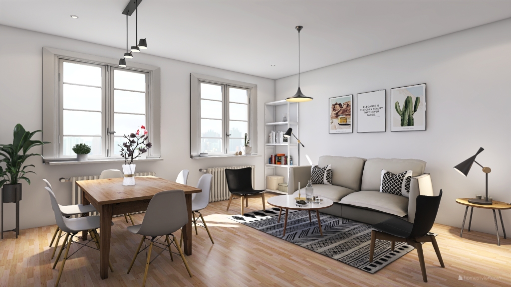 Apartamento Nordico 3d design renderings