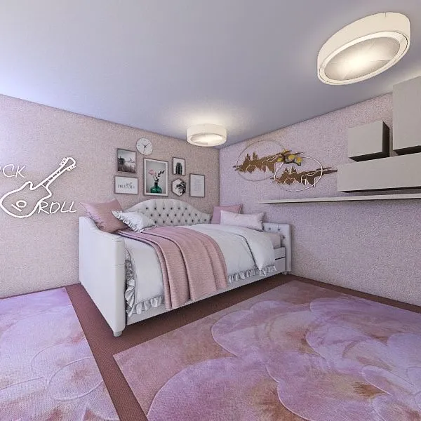 Pink 3d design renderings