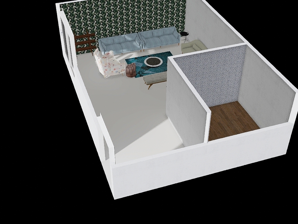 MASTER BEDROOM & living room 3d design renderings