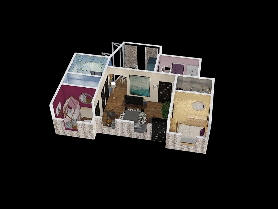 ABSENT BANNER HOUSE 3d design renderings