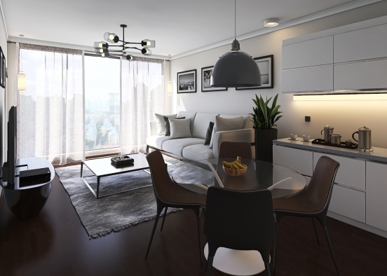 Minimalist Apartment Design Rendering